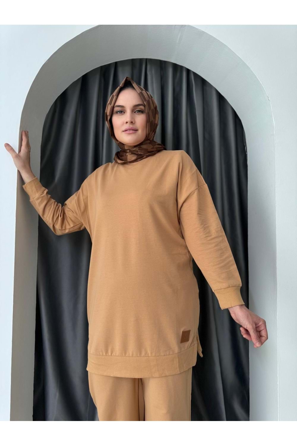 Armalı Düz Sweat Soul Puane 30644 - Camel ks11 - S-M - AZRA04906-Camel-S-M