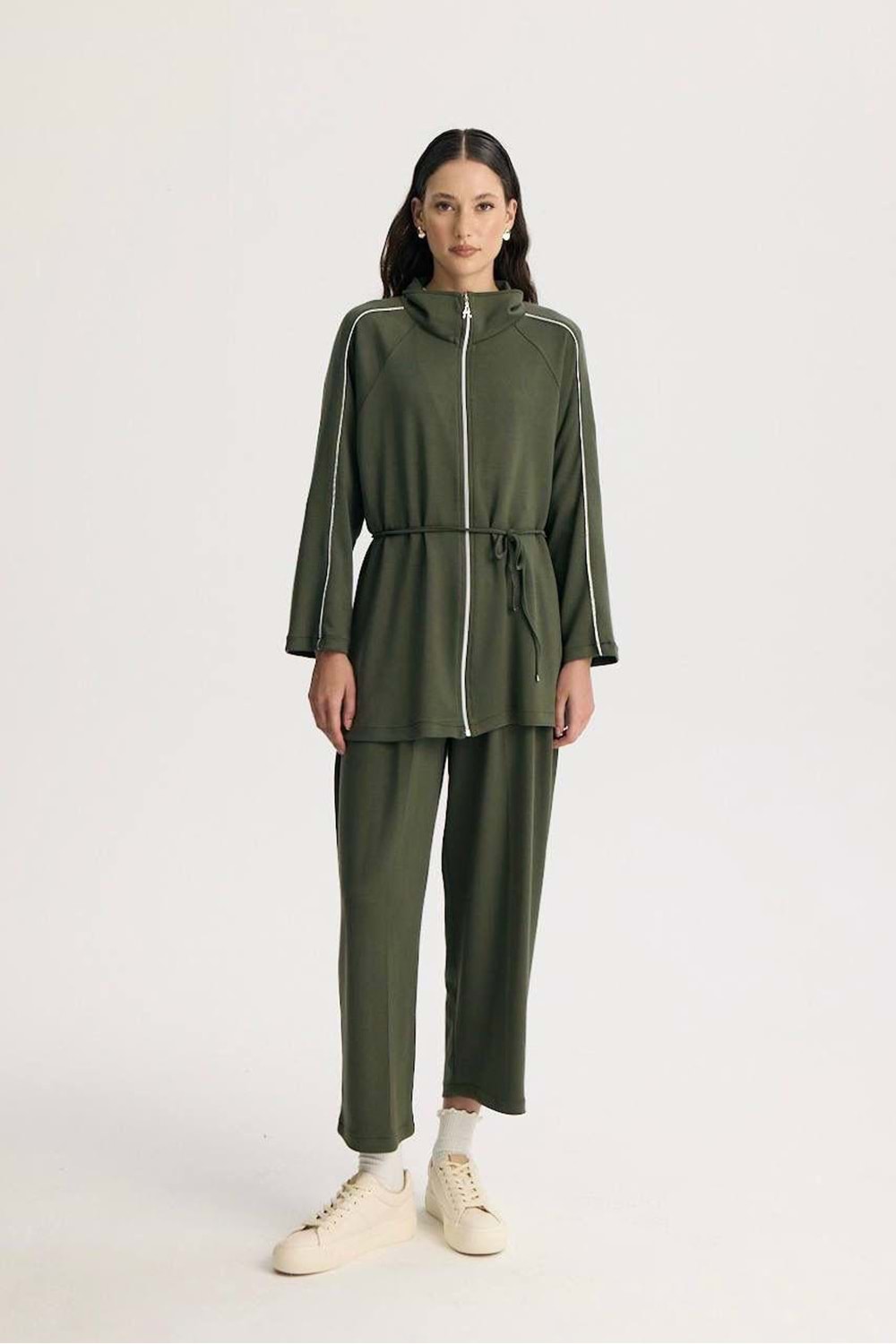 Marc Fermuarlı Basic Takım 6388 - Haki - L-XL - AZRA04958-Haki-L-XL