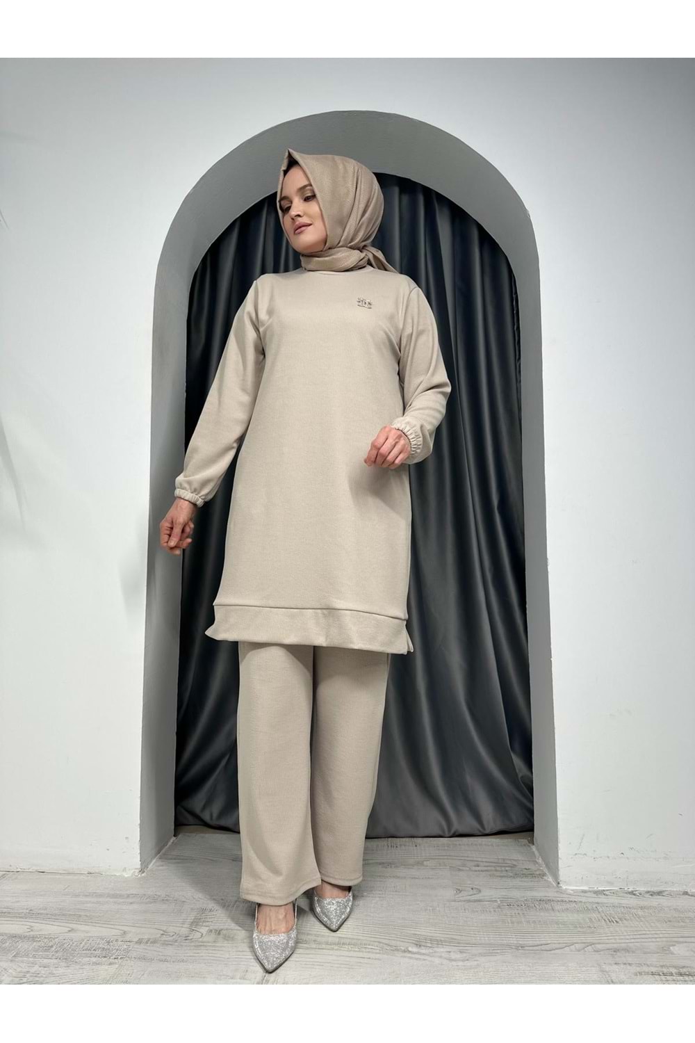 Armalı Takım Burgu Kumaş 1643 - azra fashion - Bej - 50-52 - AZRA05306-44177