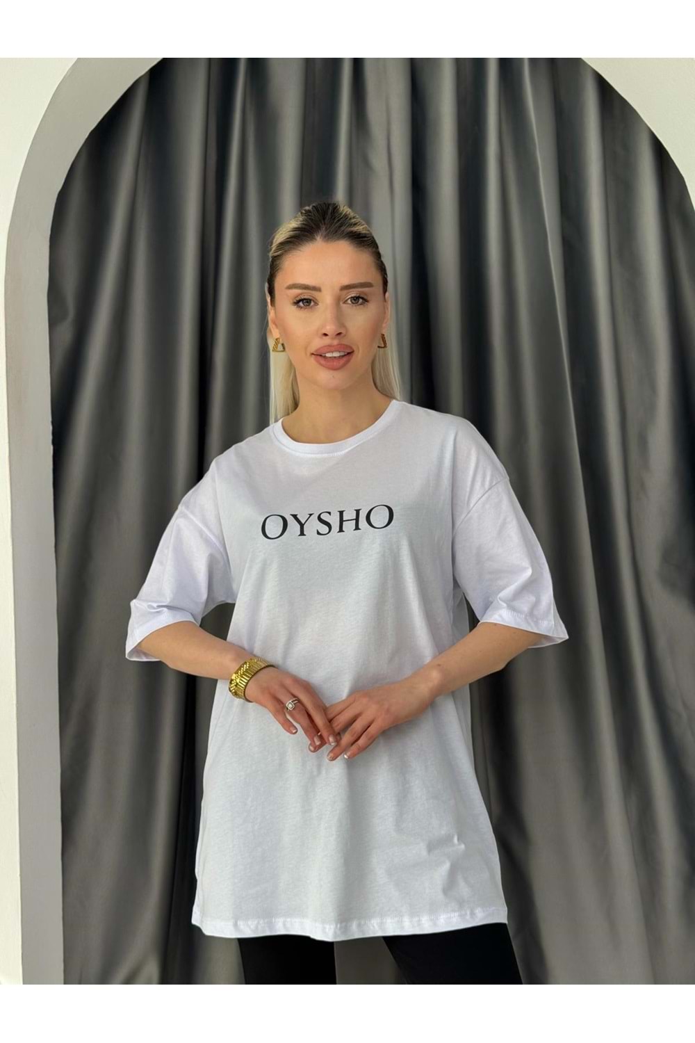 O Baskılı Tşrt 13233 - Beyaz - L-XL - AZRA05647-46556