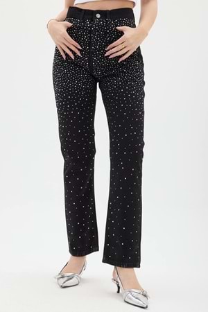 Taşlı Kot Pantolon 001 - Siyah - 40 - AZRA04088-Siyah-40