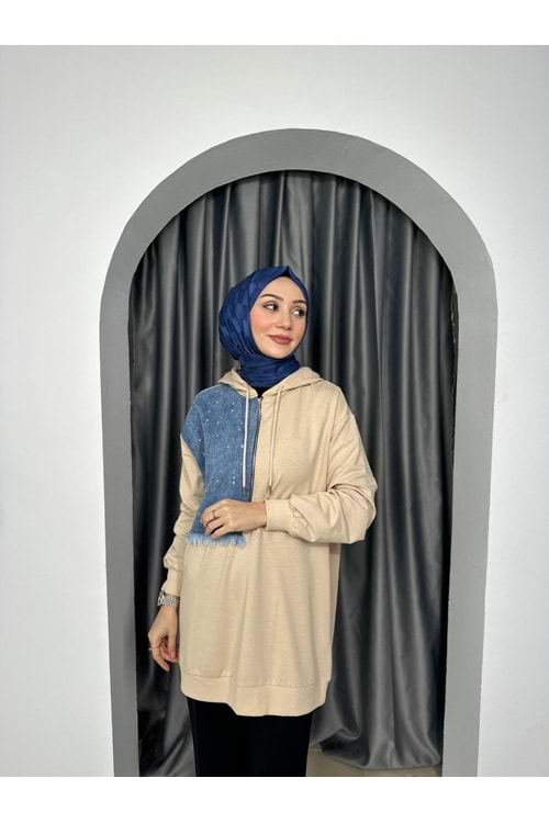 Kot Garnili Tunik 2481 - Bej - S-M - AZRA04110-Bej-S-M