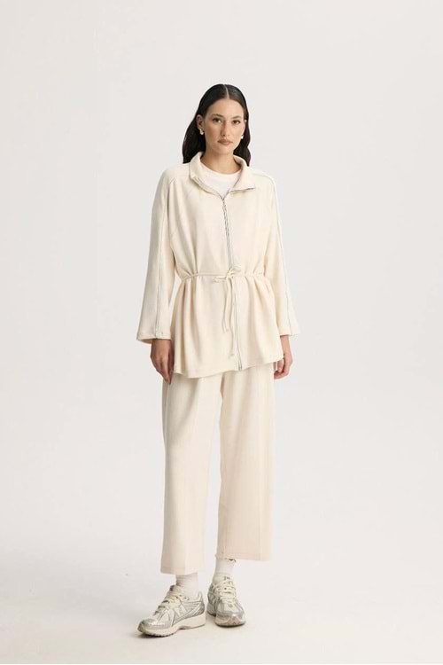 Marc Fermuarlı Basic Takım 6388 - Krem - L-XL - AZRA04958-Krem-L-XL