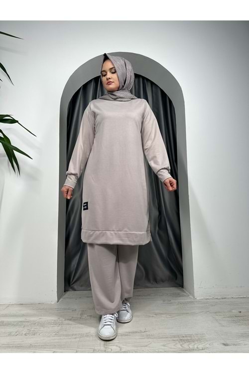 Uzun Tunikli Takım 1655 - Bej - 38-40 - AZRA05273-43803