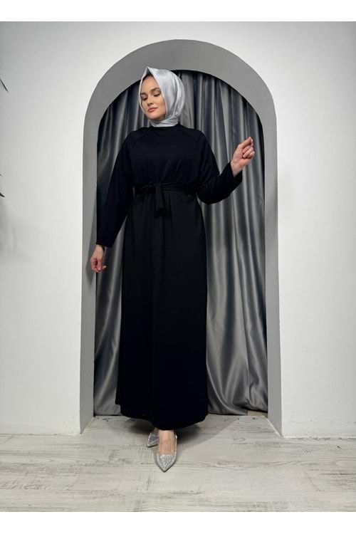 Oysho Reglan Kol Logolu Elbise 2368 - Siyah - S-M - AZRA05337-44432