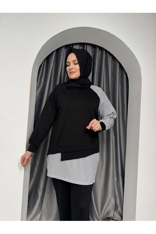 Gömlek Detaylı Tunik 25318 - Siyah - L-XL - AZRA05349-44591