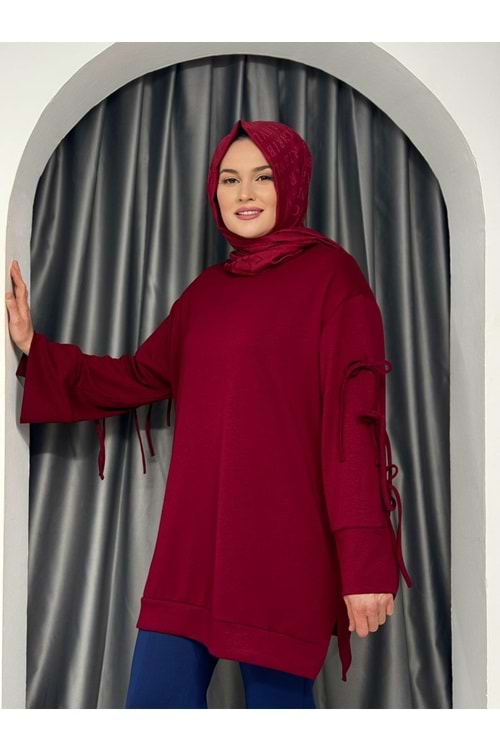 Kolları Fiyonk Detaylı Tunik 25824 - Bordo - S - AZRA05351-44610
