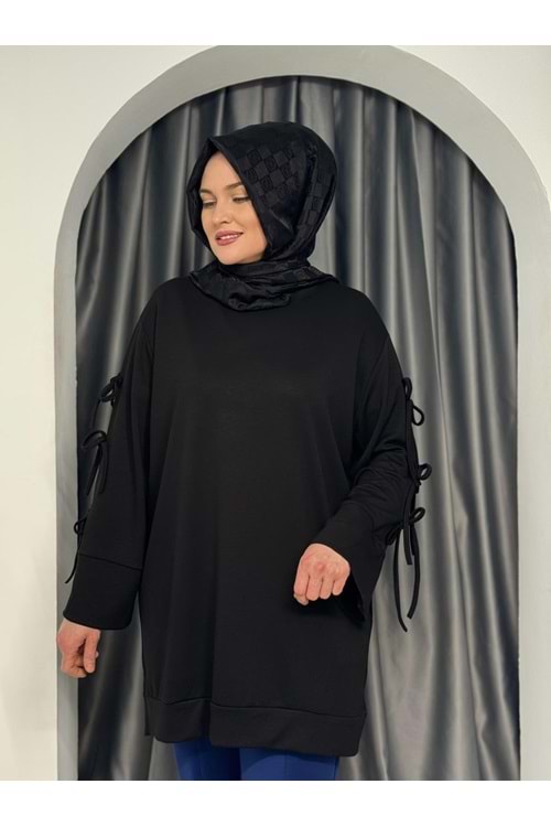 Kolları Fiyonk Detaylı Tunik 25824 - Siyah - M - AZRA05351-44619