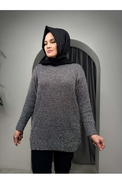Simli Kazak 51114 - Gri - TEK BEDEN - AZRA05368-44853