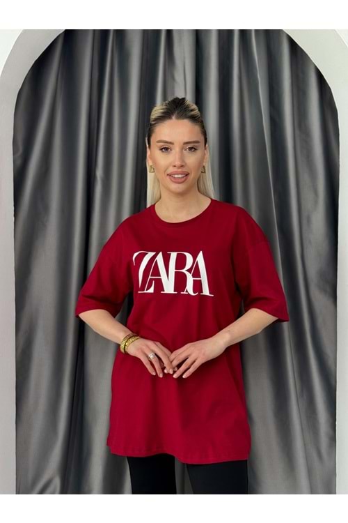 Z Baskılı Tşrt 13244 - Bordo - L-XL - AZRA05646-46543