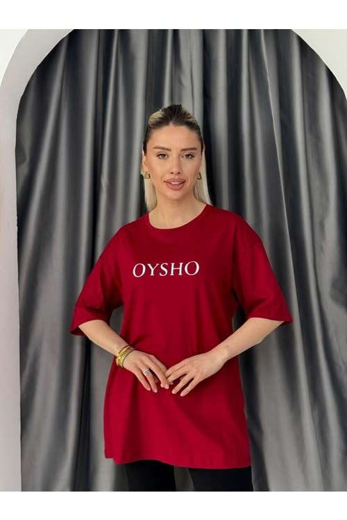 O Baskılı Tşrt 13233 - Bordo - L-XL - AZRA05647-46558